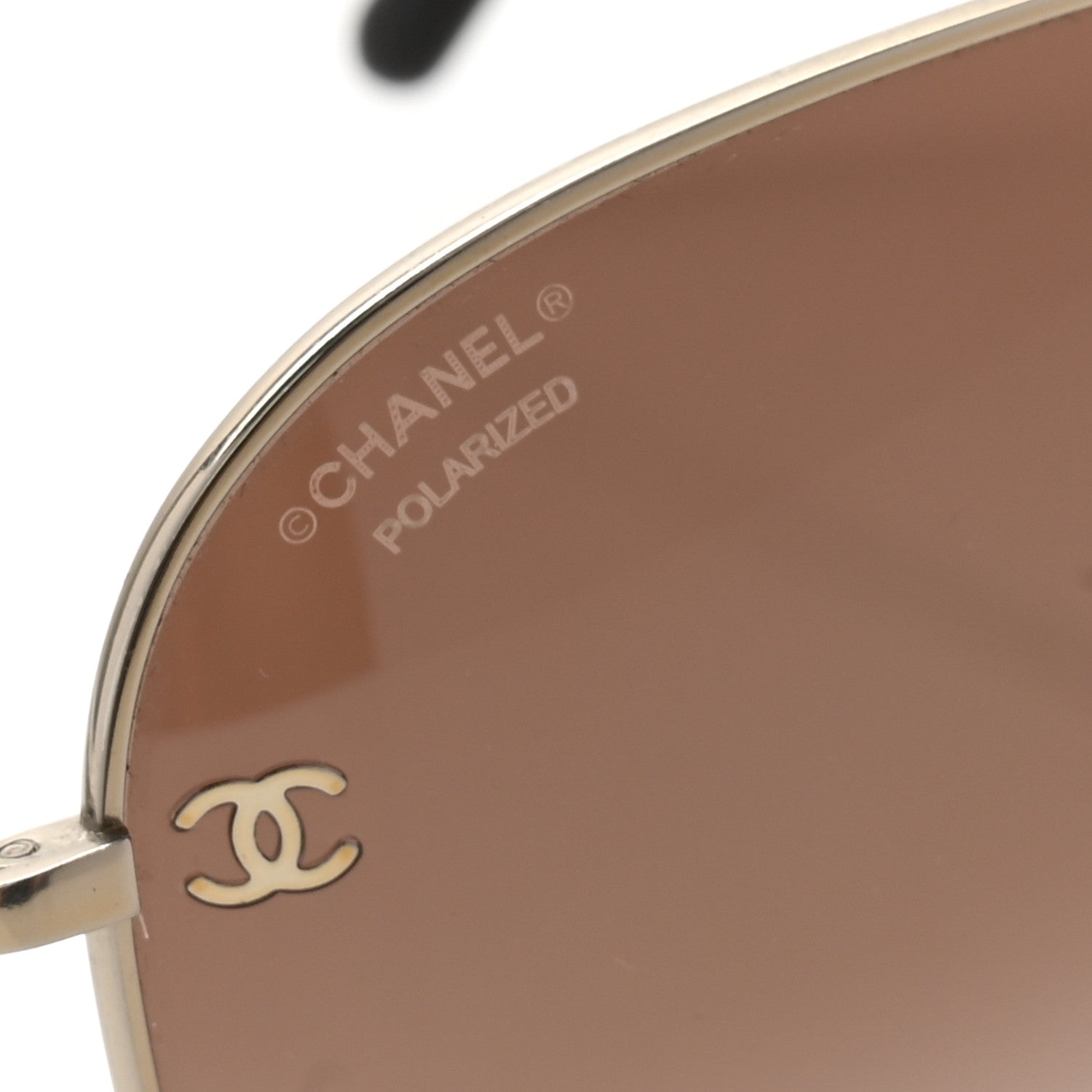 Chanel Metal Polarized CC Aviator Sunglasses 4189-T-Q Silver 7 of 7