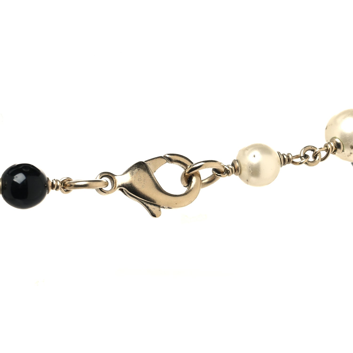 Chanel Pearl Camellia CC Long Necklace Gold Black 4 of 5