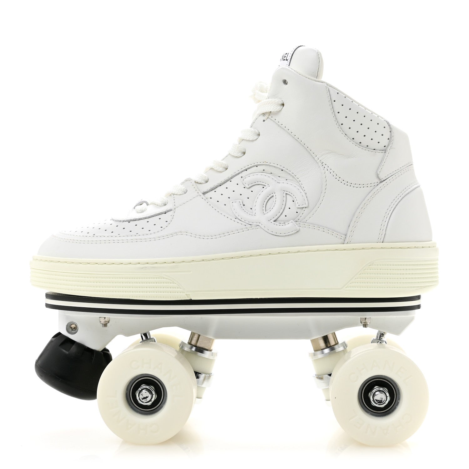 Chanel Calfskin Womens Roller Skates 39 White 1 of 9