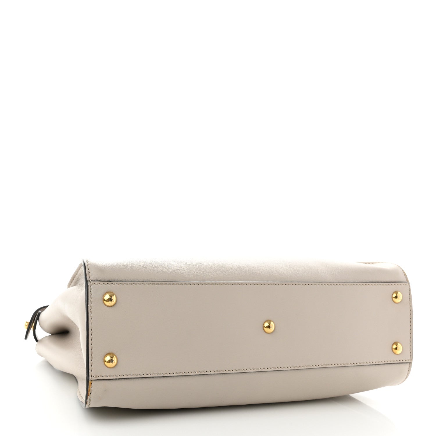 Fendi Vitello Seta Shiny Nappa Medium Peekaboo Iconic Satchel Grigio Polvere Bois de Rose 4 of 12