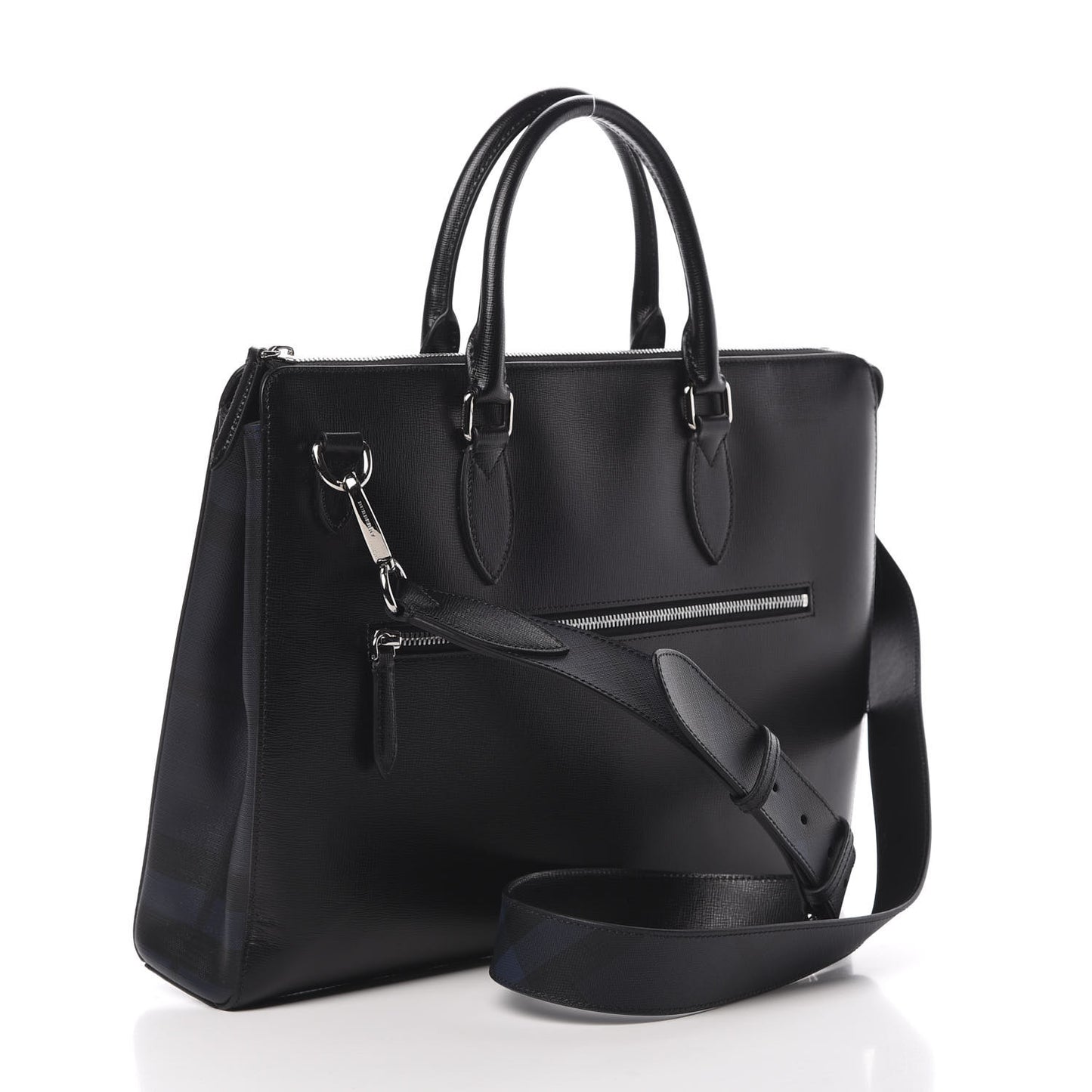 Textured Calfskin Bermondsey Business Briefcase Black