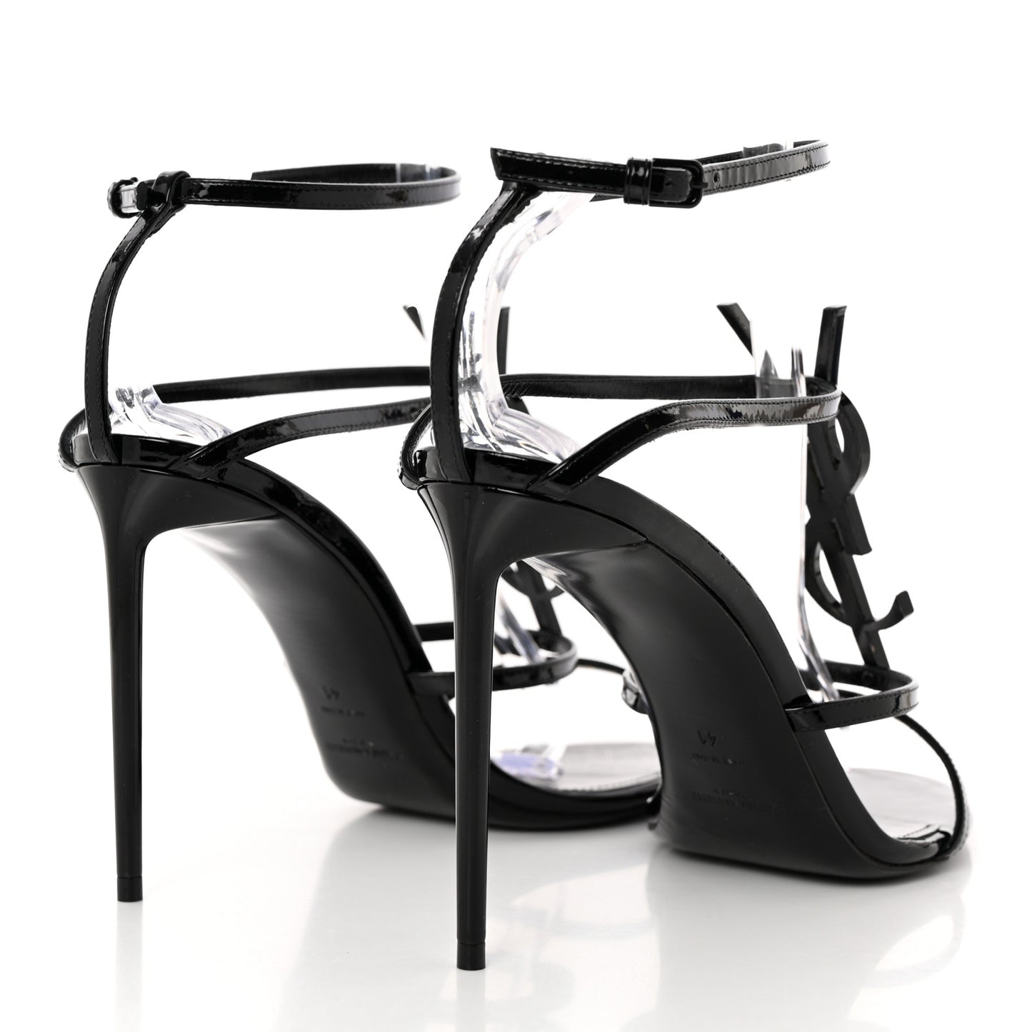 Patent Cassandra 95 Ankle Strap Sandals 41 Black