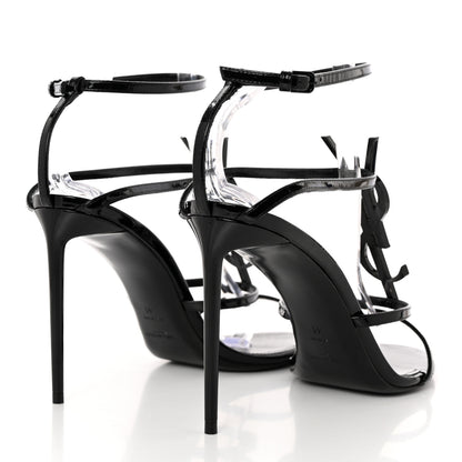 Saint Laurent Patent Cassandra 95 Ankle Strap Sandals 41 Black 4 of 11
