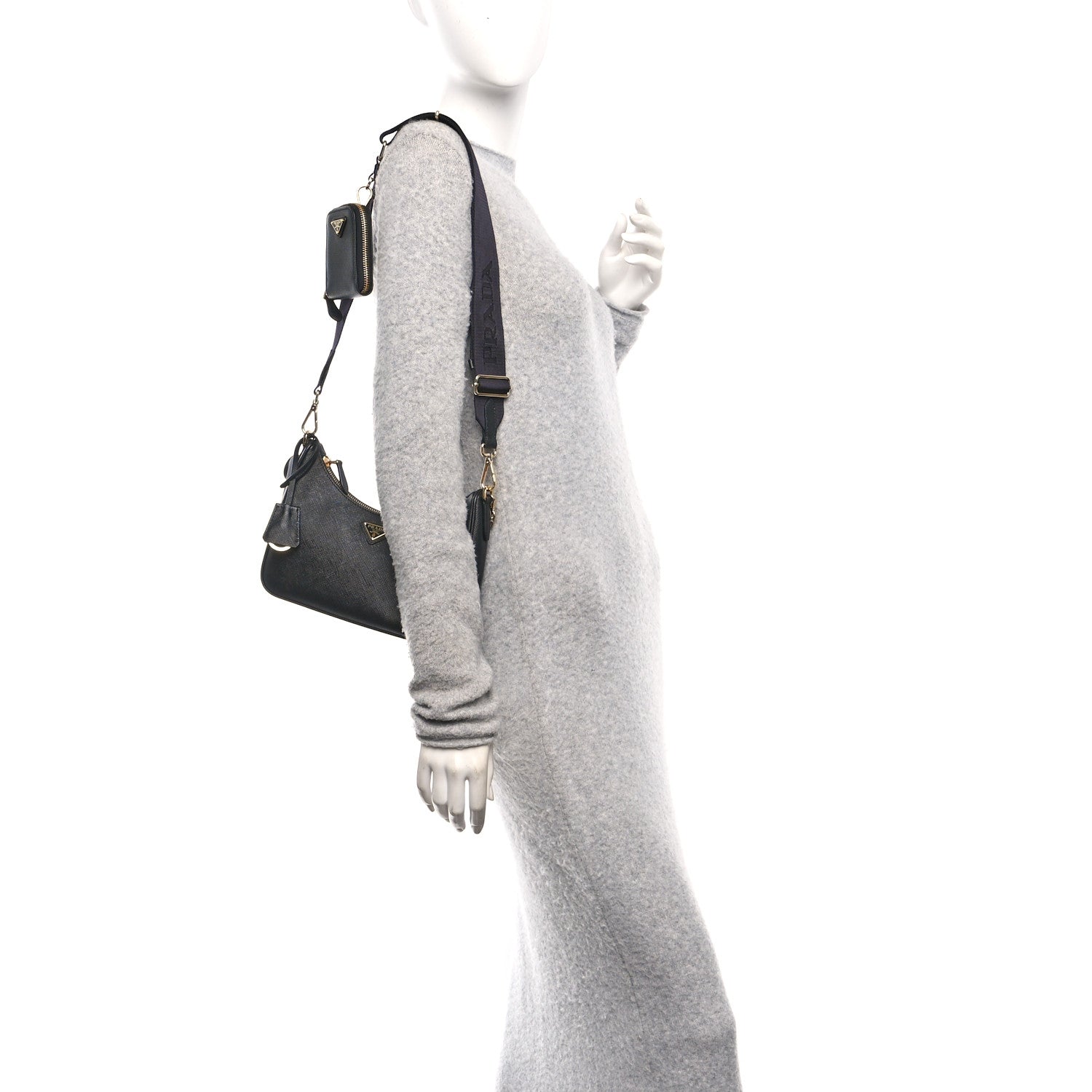Prada Saffiano Lux Re-Edition 2005 Shoulder Bag Black 2 of 10