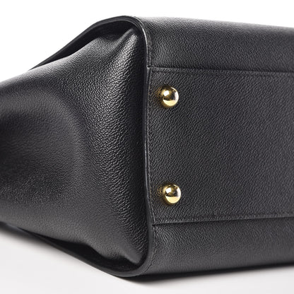 Burberry Soft Grain Calfskin Medium Buckle Tote Black 10 of 16