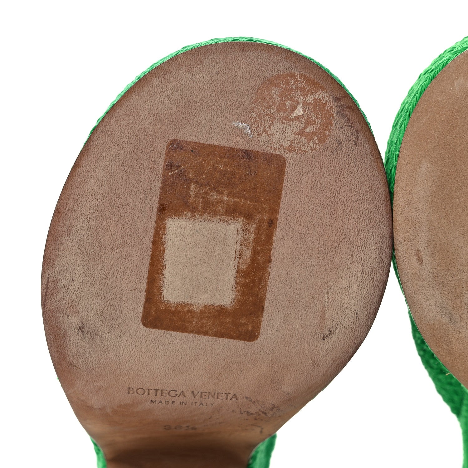 Bottega Veneta Knit Fabric Slide Platform 115 Wedge Sandals 36.5 Grass 9 of 11