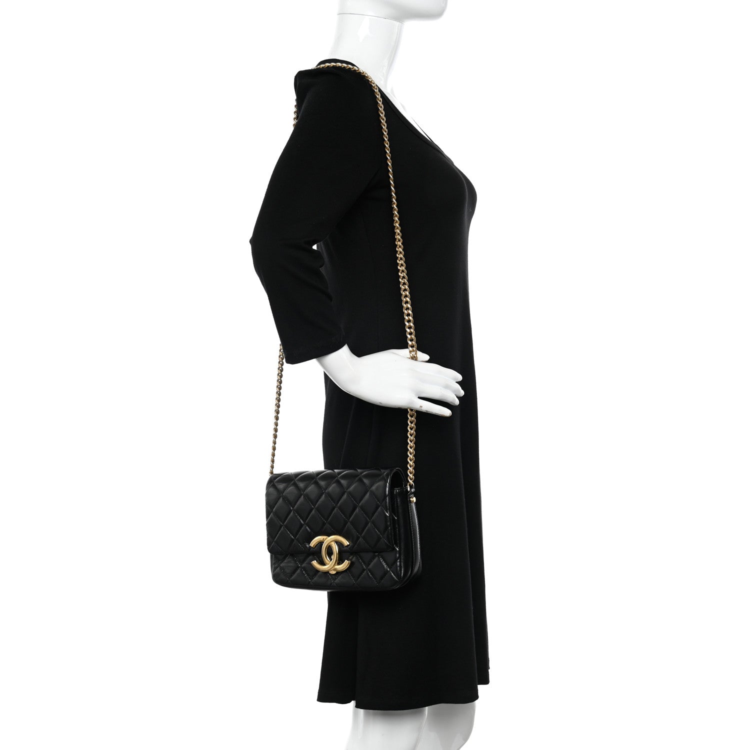 Chanel Lambskin Quilted Mini Maxi CC Flap Black 2 of 10