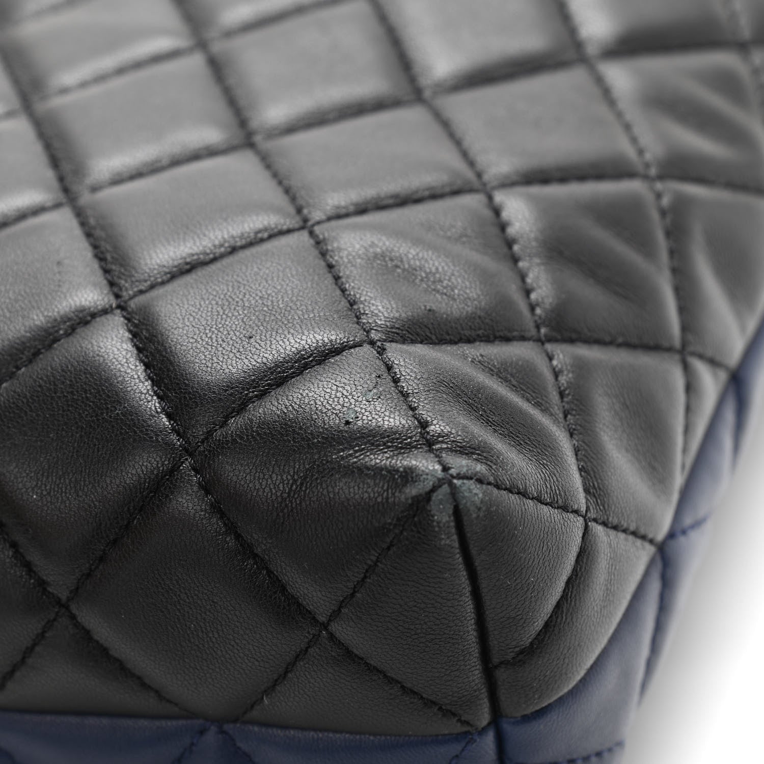 Chanel Lambskin Quilted Small Urban Delight Tote Black Blue 11 of 15