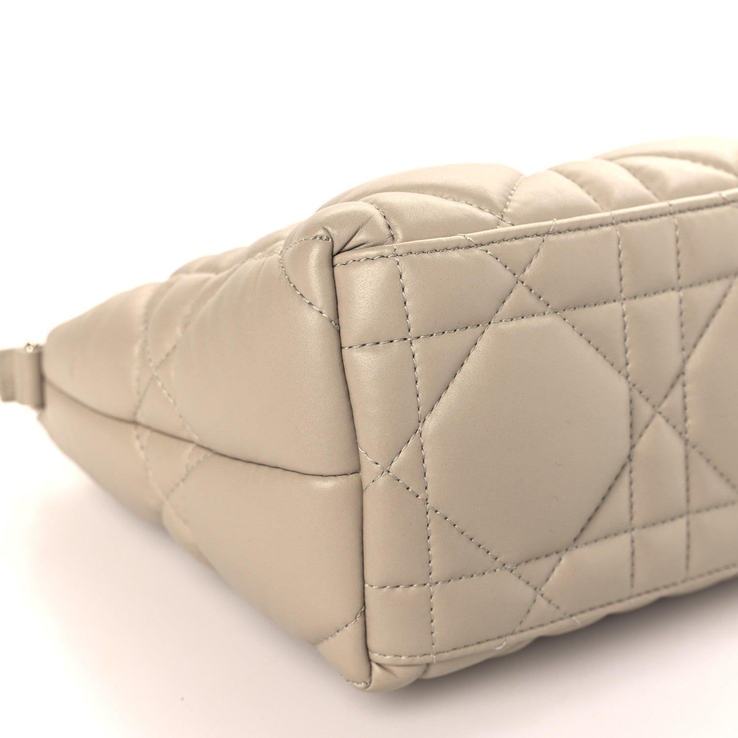 Christian Dior Calfskin Macrocannage Medium Diortravel Nomad Pouch Sand 9 of 10