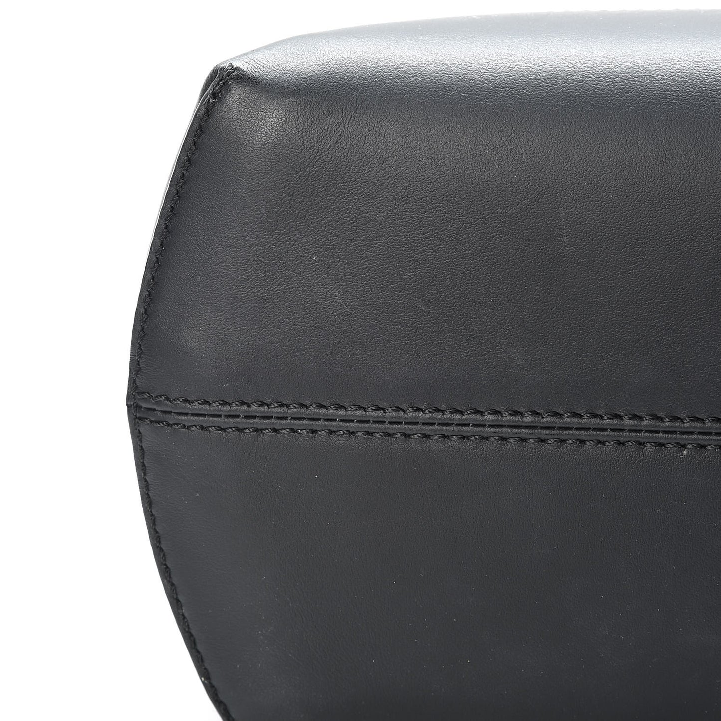 Glazed Fabric Vitello Century FF 1974 Stamp Patch Shopping Tote Mogano Panna Black