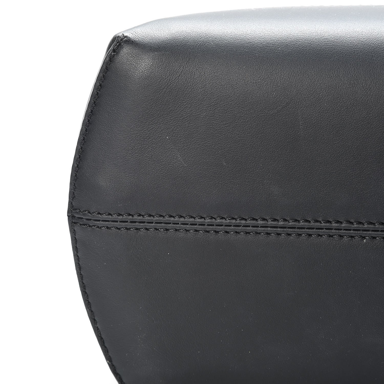 Fendi Glazed Fabric Vitello Century FF 1974 Stamp Patch Shopping Tote Mogano Panna Black 15 of 15