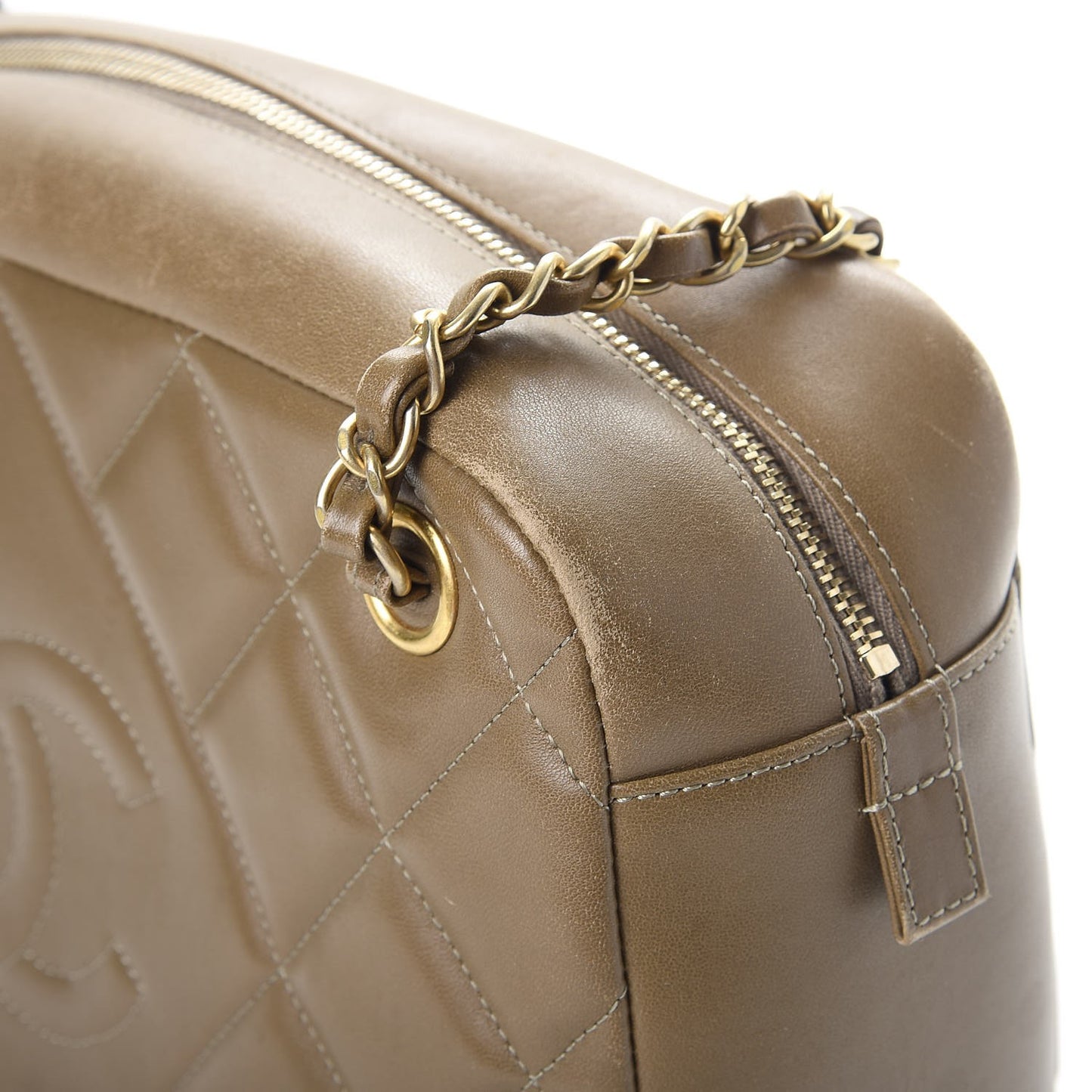 Lambskin Diamond CC Small Camera Case Khaki Clair