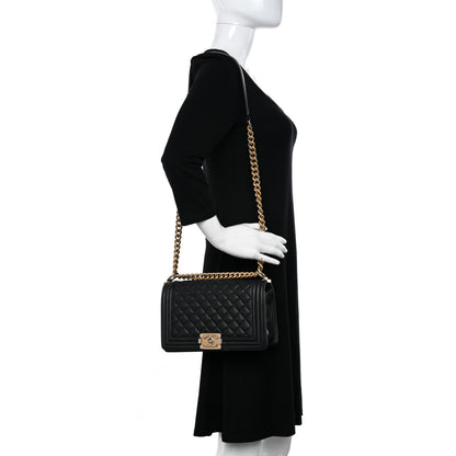 Chanel Caviar Quilted Medium Boy Flap Black 2 of 11