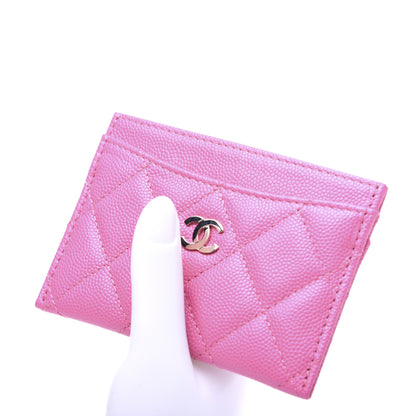 Chanel Caviar Quilted Card Holder Pink 11 of 12