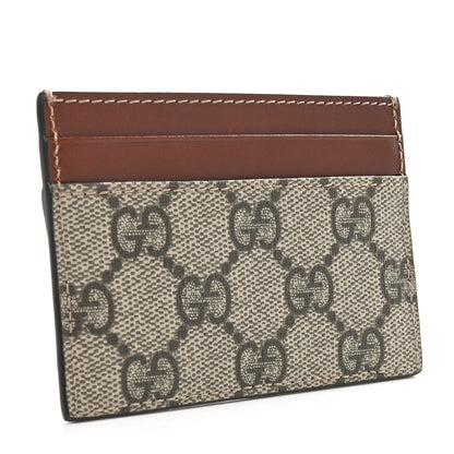 Gucci GG Supreme Monogram Calfskin Card Holder Beige Ebony Cuir 3 of 8