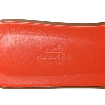 Hermes Box Calfskin Oran Sandals 39 Rose Flash Orange H 7 of 9