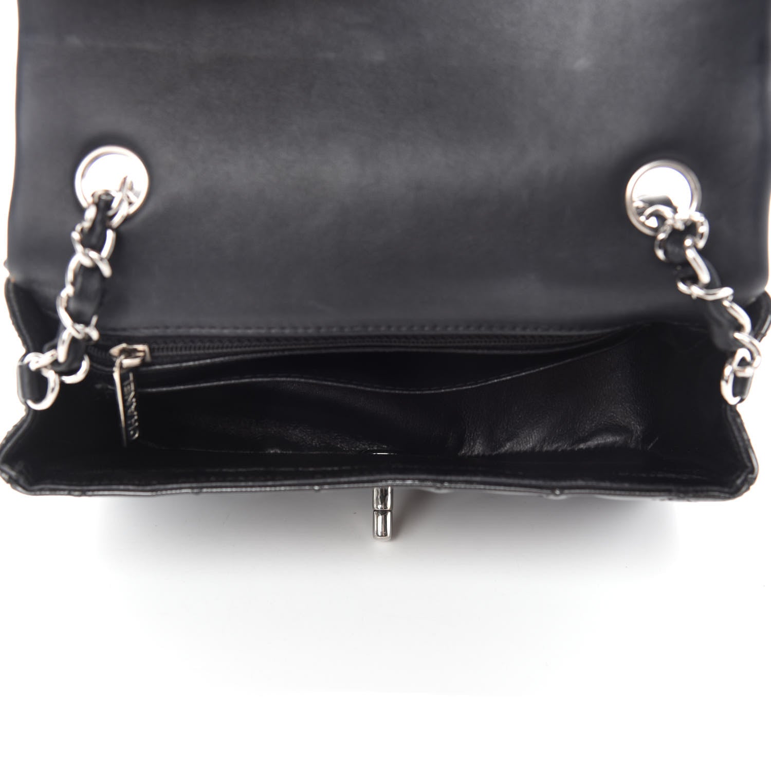 Chanel Striated Patent Quilted Mini Rectangular Flap Black 5 of 11