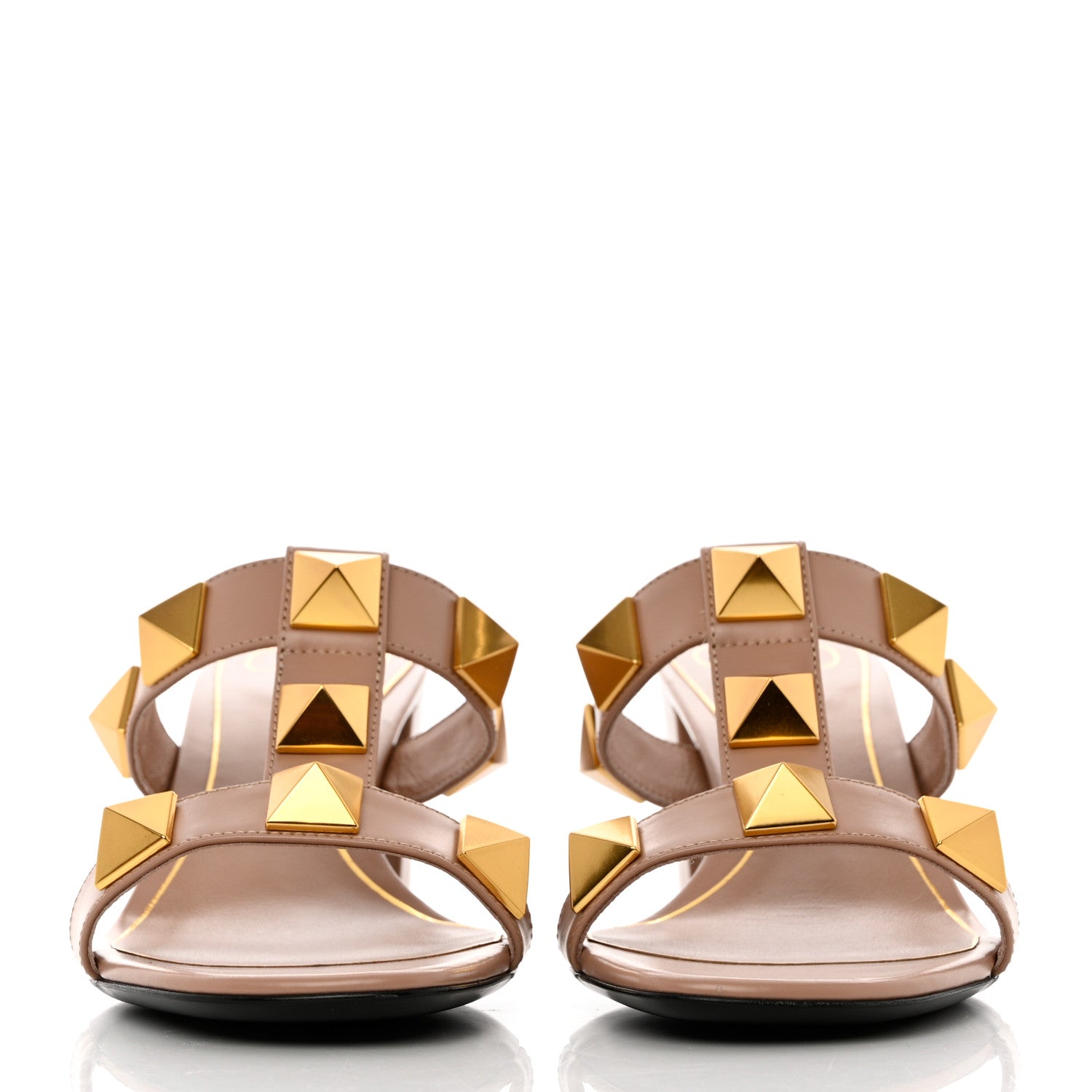 Valentino Garavani Calfskin Roman Stud 60mm Slide Sandals 38 Rose Cannelle 2 of 11