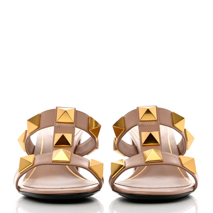 Valentino Garavani Calfskin Roman Stud 60mm Slide Sandals 38 Rose Cannelle 2 of 11