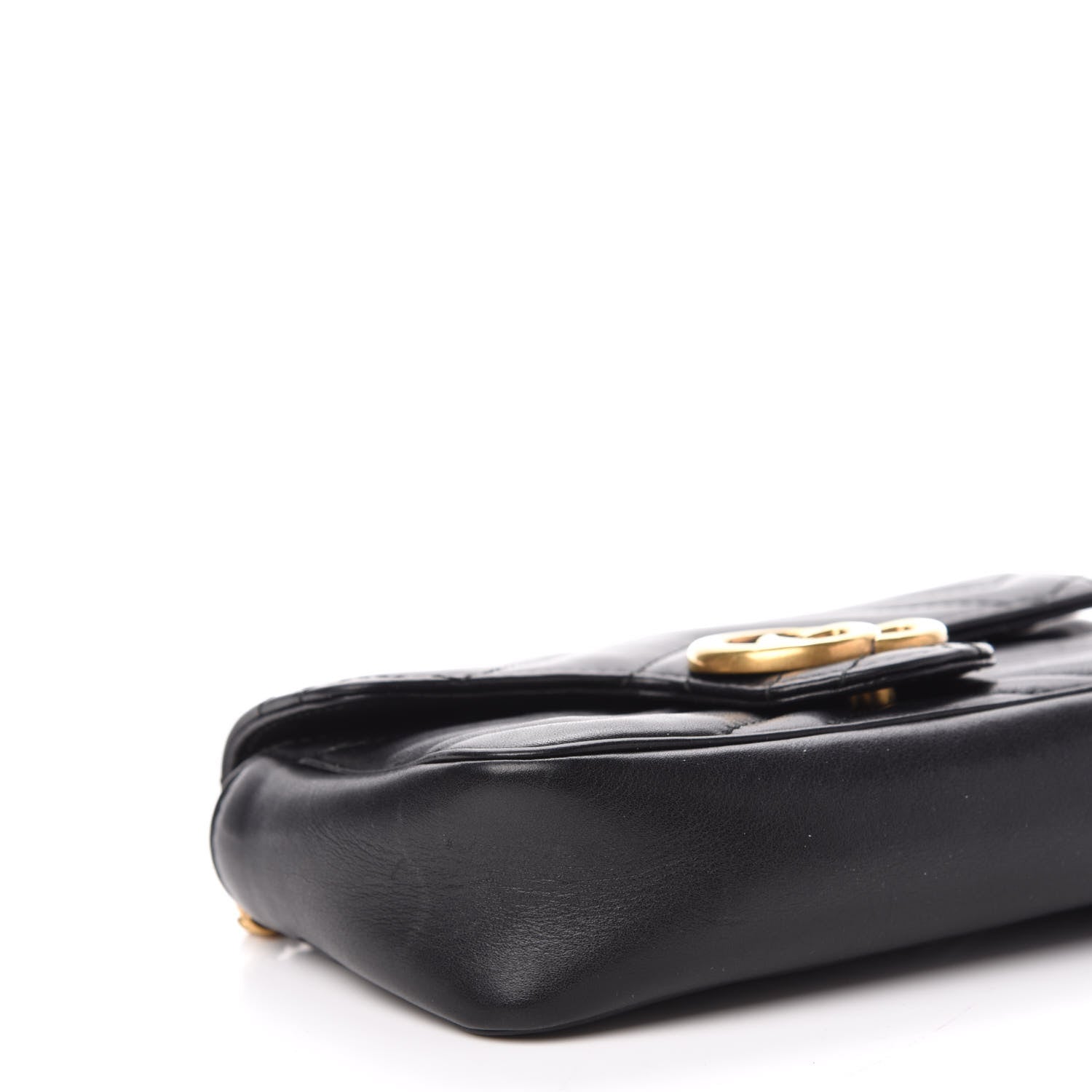 Gucci Calfskin Matelasse Super Mini GG Marmont Shoulder Bag Black 5 of 13