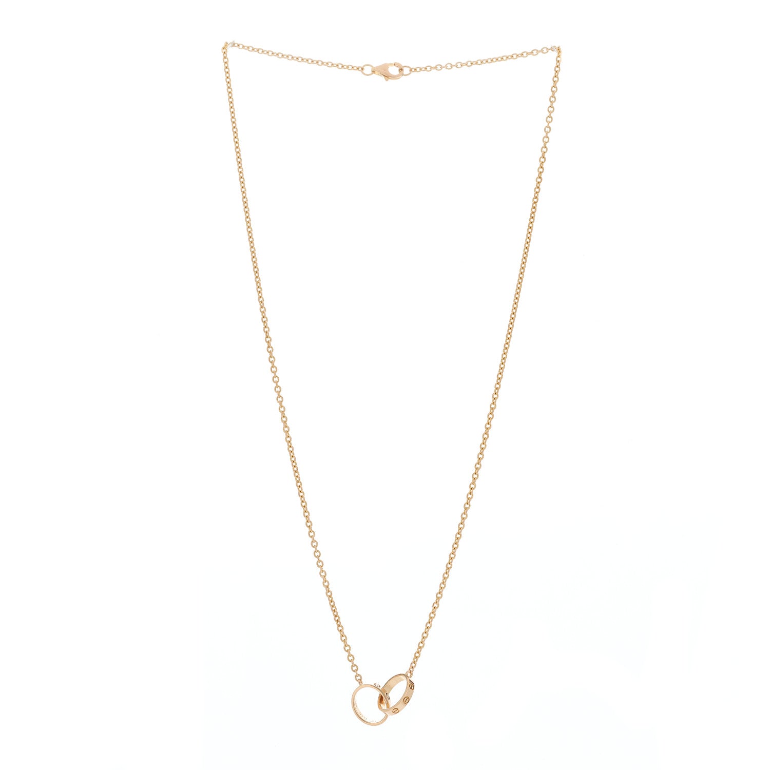 Cartier 18K Pink Gold Interlocking LOVE Necklace 3 of 5