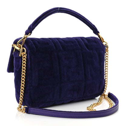 Fendi Velluto FF Embossed Mini Baguette Viola Plus 3 of 12