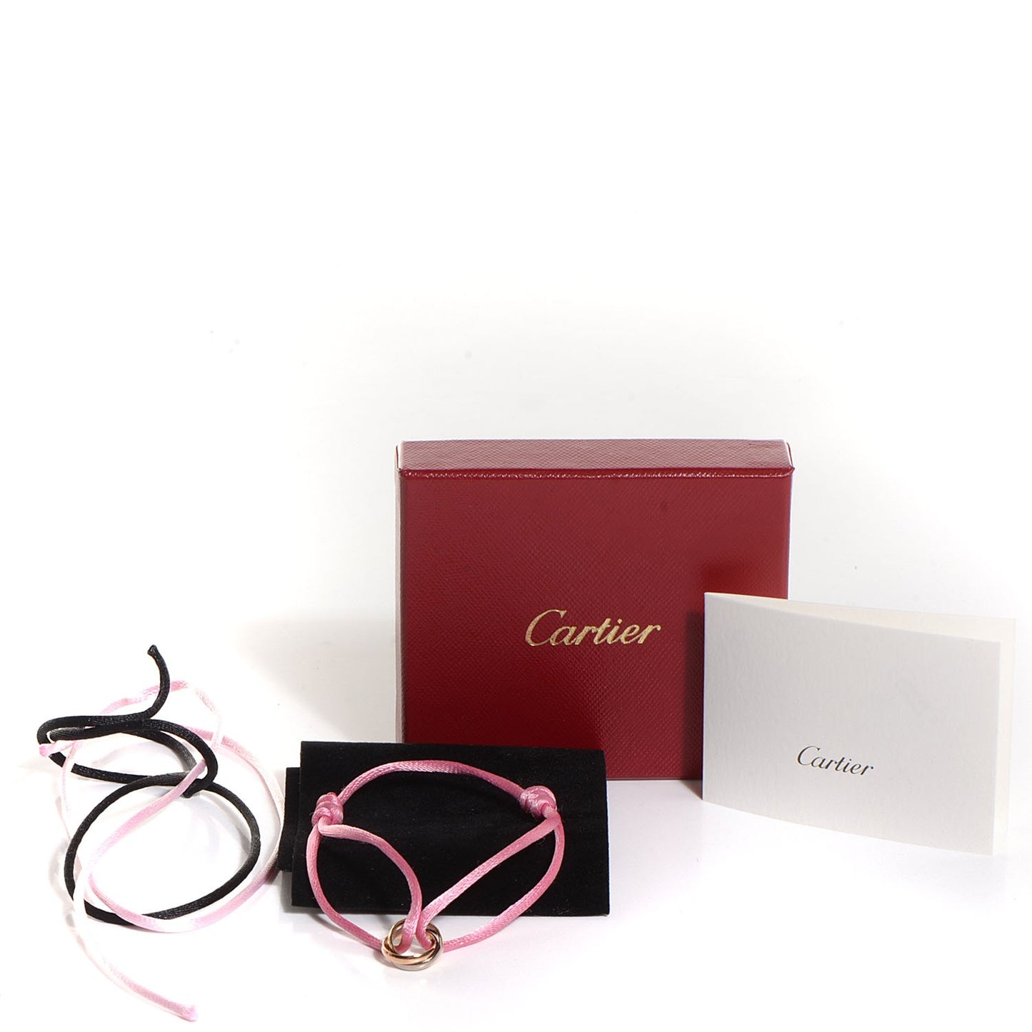 18K Pink Yellow White Gold Trinity Adjustable Cord Bracelet Pink