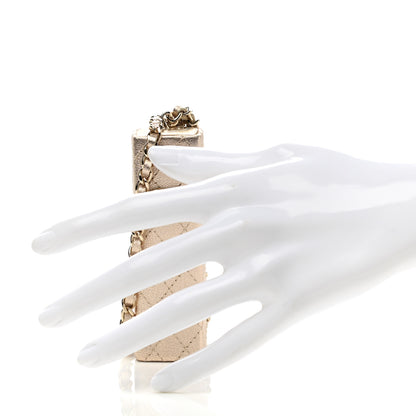 Chanel Metallic Lambskin Lipstick Case On Chain Gold 2 of 7