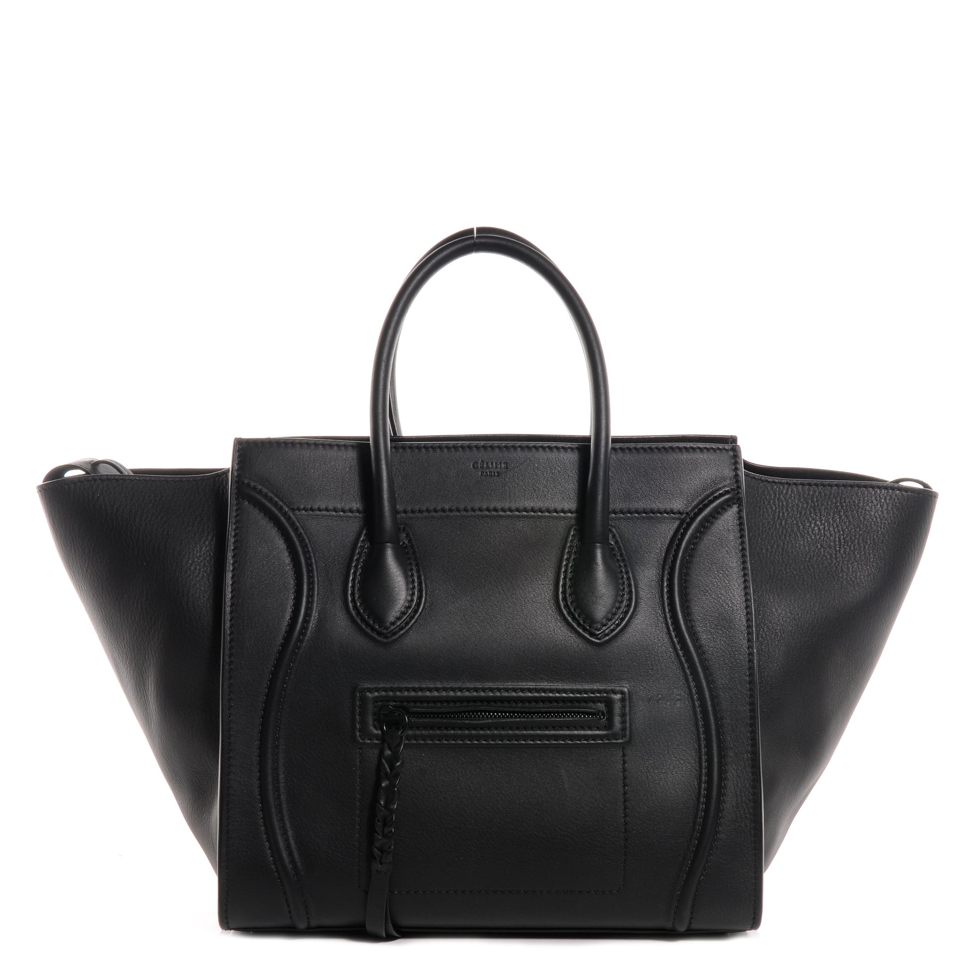 Celine Supple Calfskin Medium Phantom Luggage Black 1 of 9