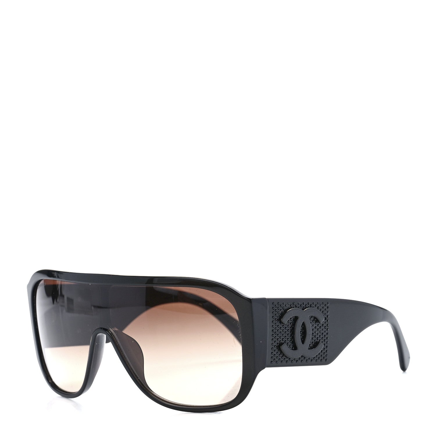 Chanel Acetate Crystal CC Shield Sunglasses 5466-B-A Brown 1 of 8