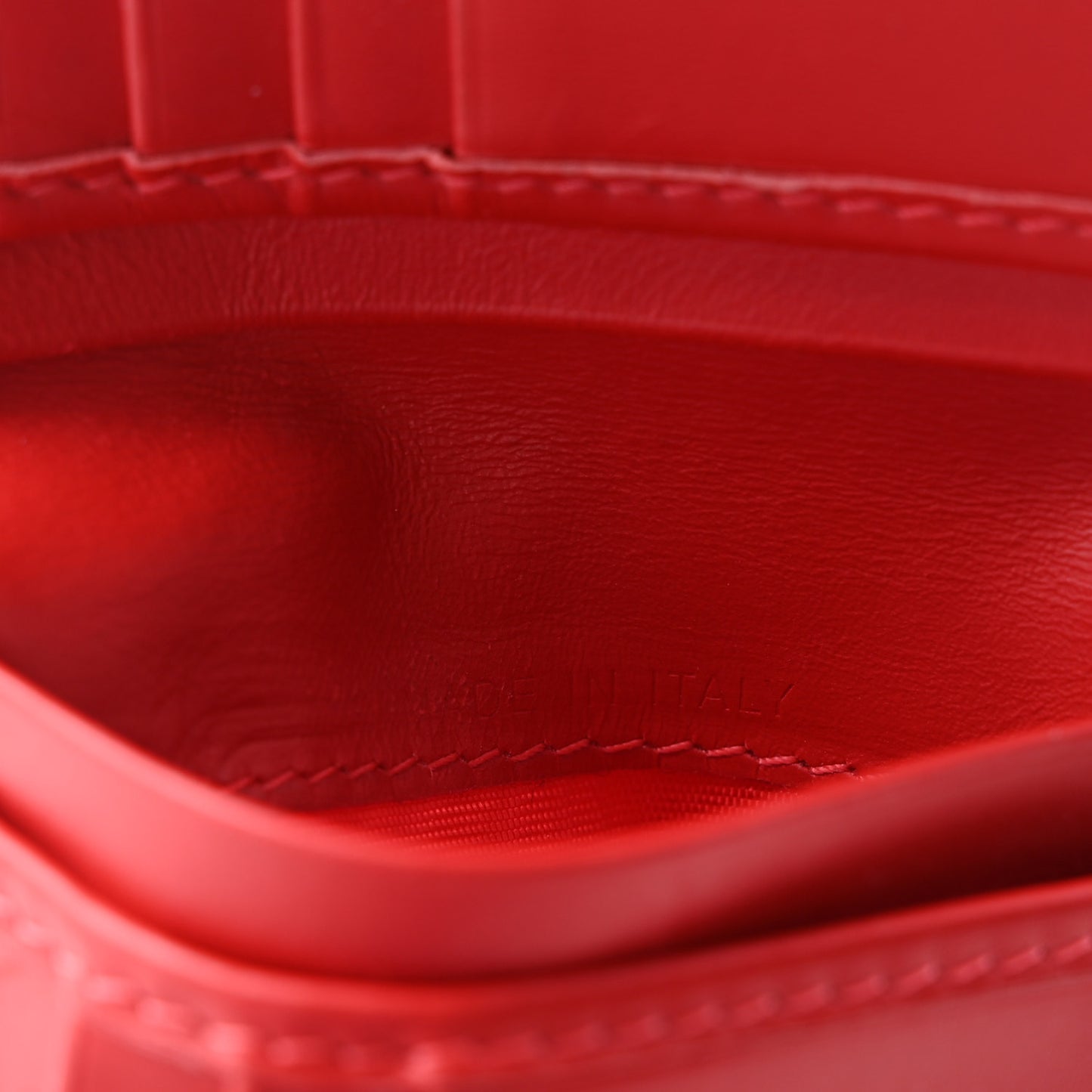 Calfskin Coolcard Two-Tone Wallet Black Red