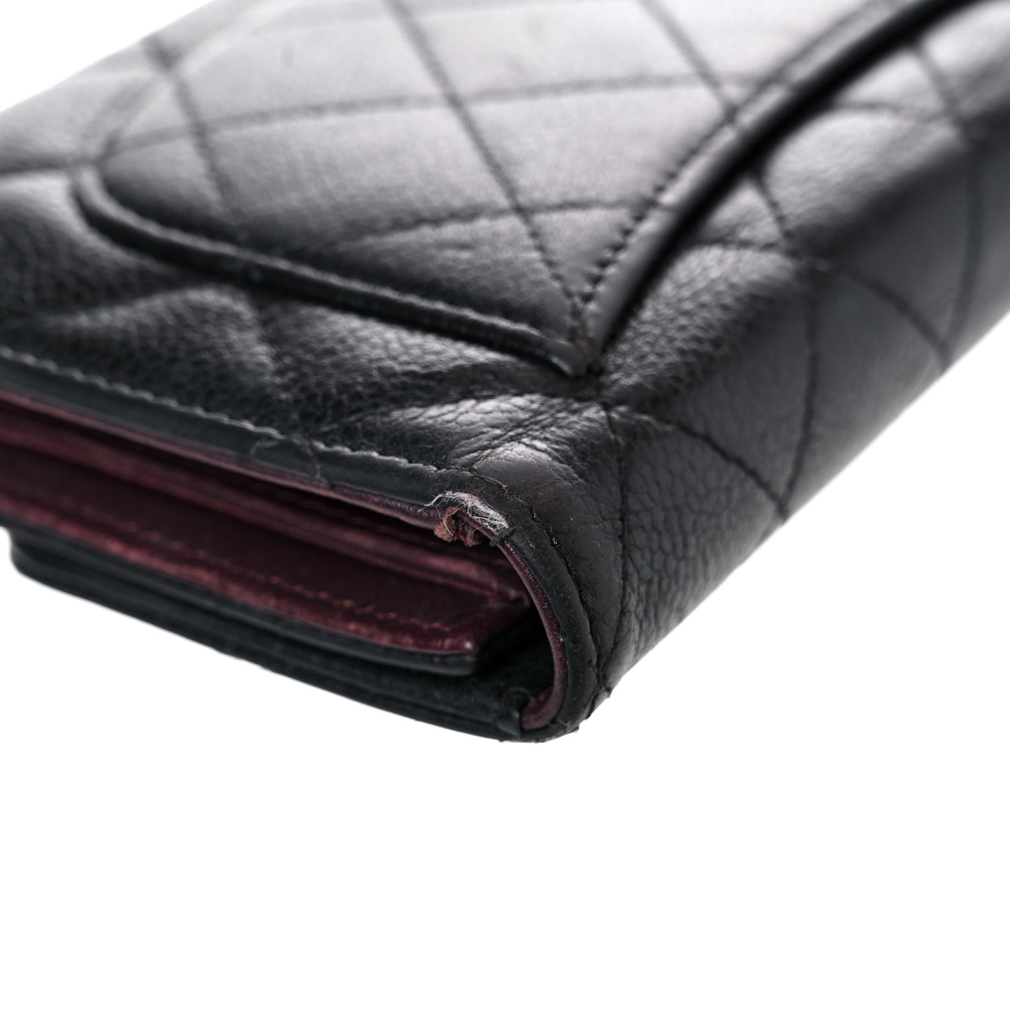 Caviar Quilted Large Flap Wallet Black