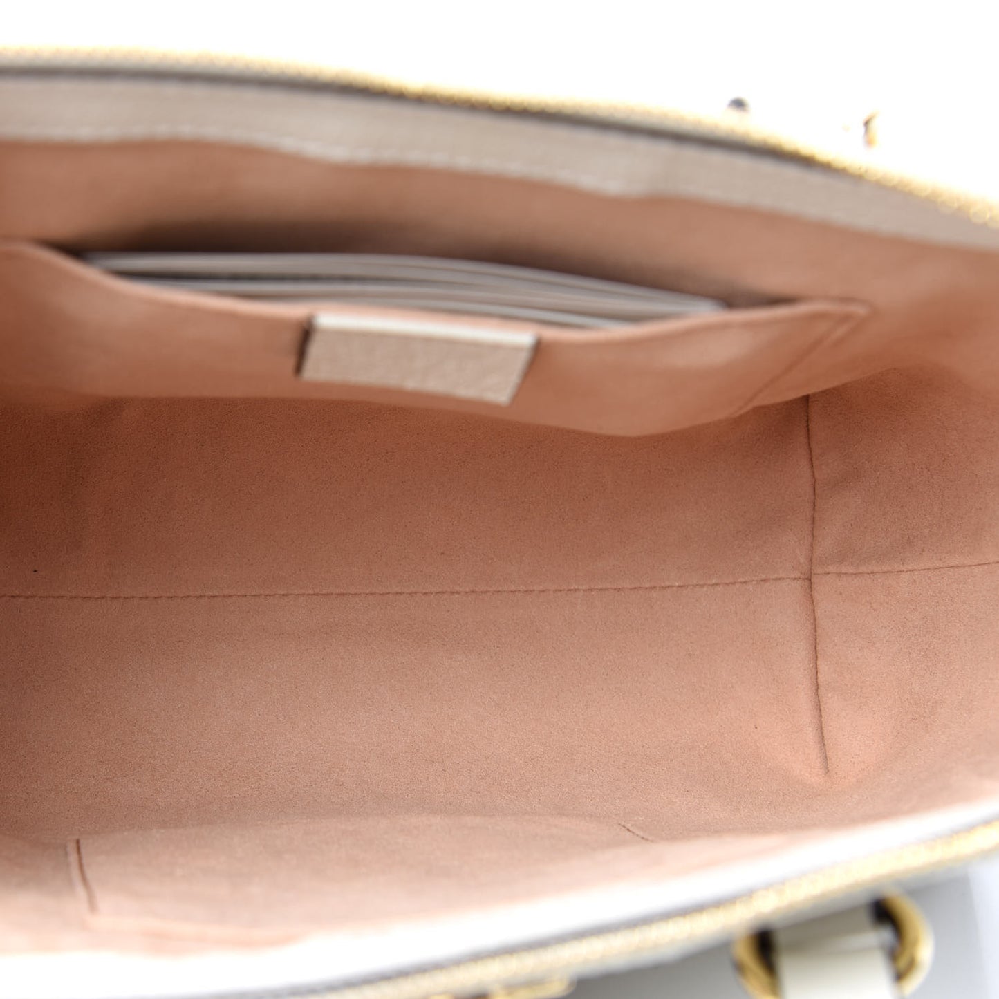 Textured Calfskin Web Small Ophidia Tote Bag Mystic White