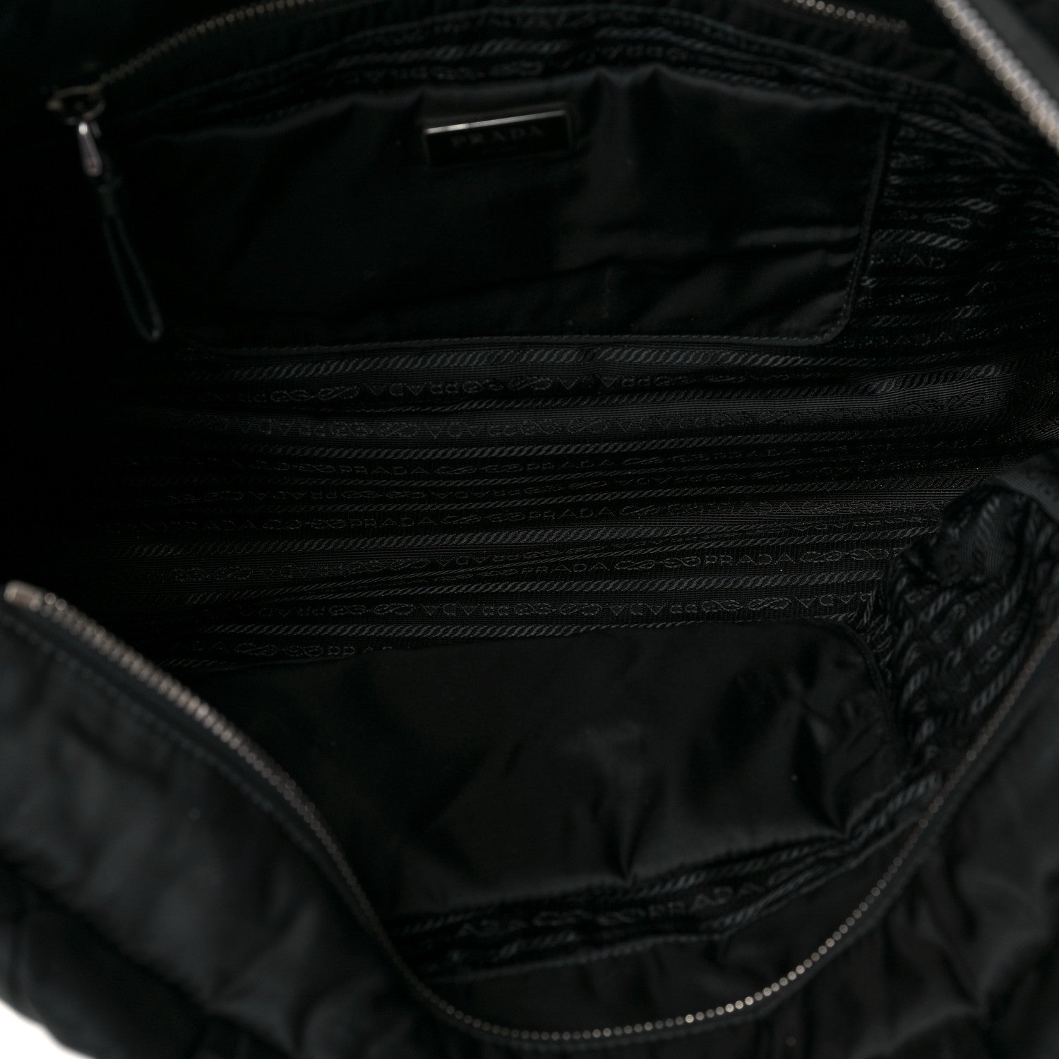 Prada Tessuto Nylon Quilted Shopping Tote Black 5 of 10