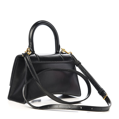 Balenciaga Shiny Box Calfskin Hourglass Top Handle Bag XS Black 2 of 14