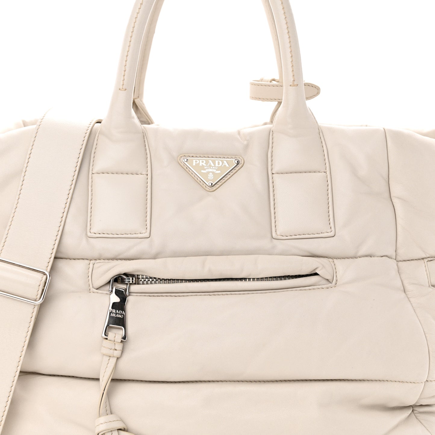 Nappa Bomber Tote Bianco