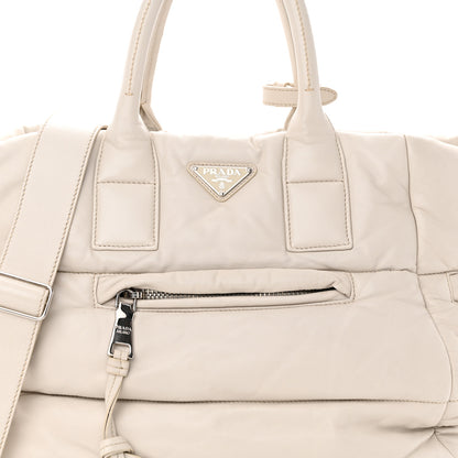 Prada Nappa Bomber Tote Bianco 7 of 11