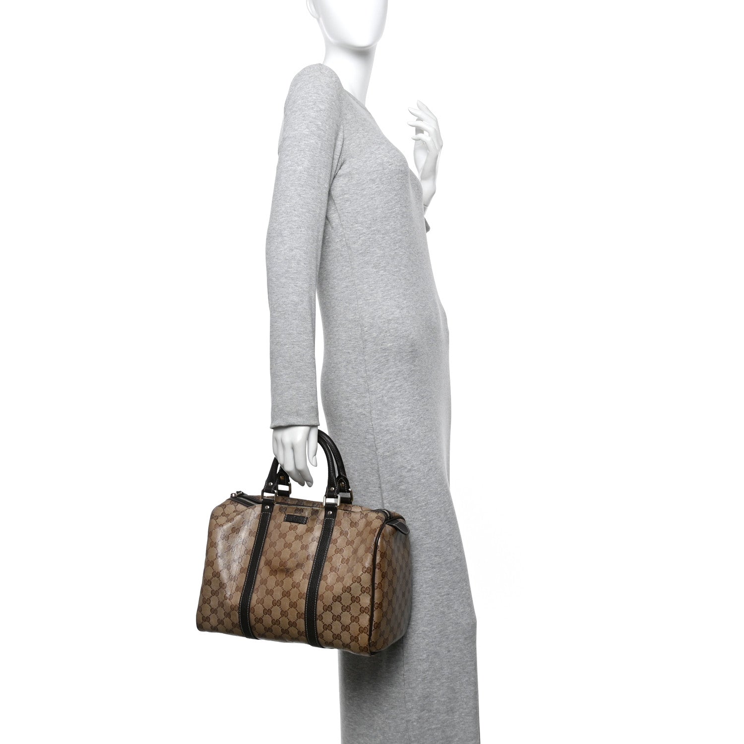 Gucci Crystal Monogram Medium Joy Boston Dark Brown 2 of 15
