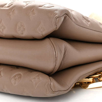 Louis Vuitton Lambskin Embossed Monogram Coussin MM Taupe 11 of 11