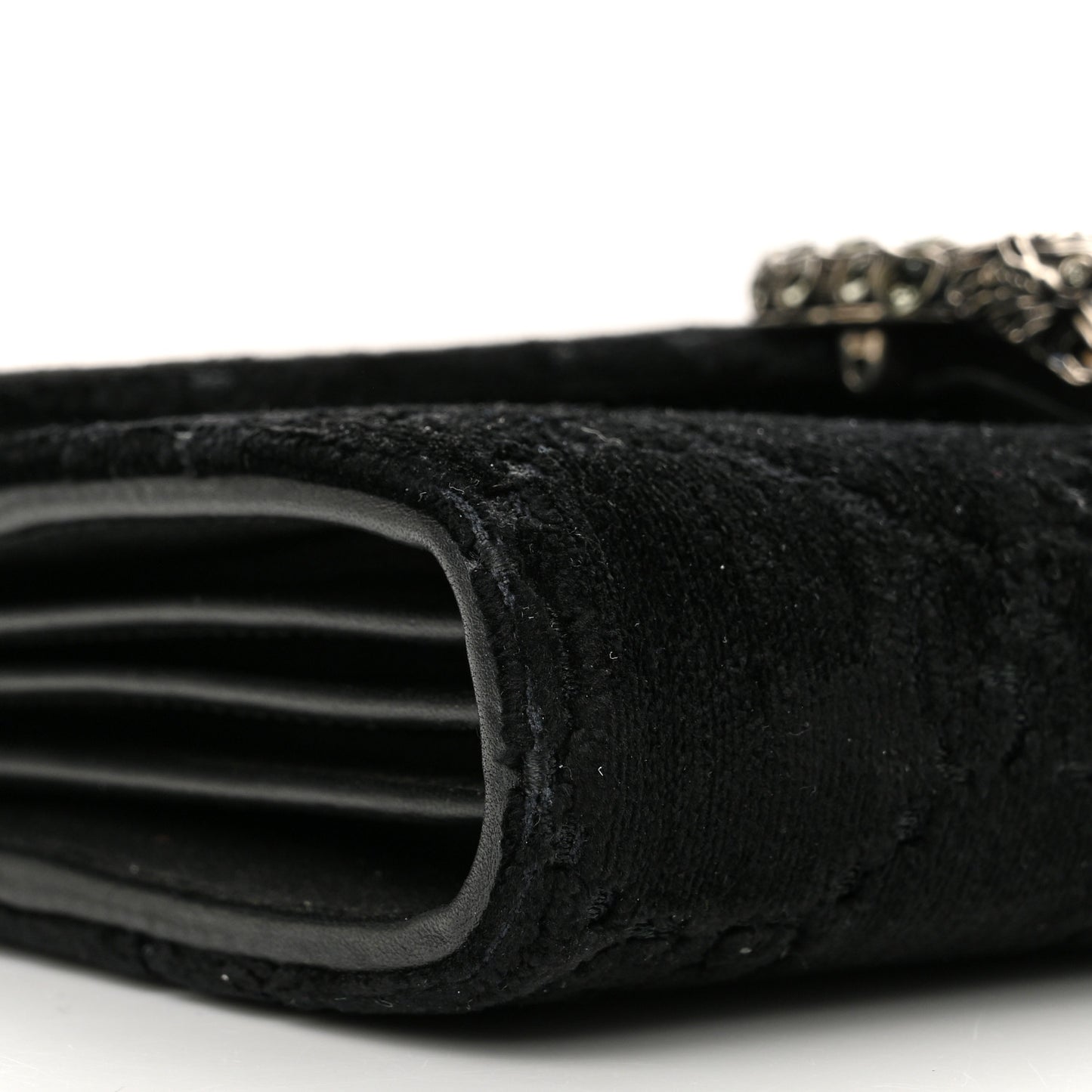 Velvet GG Monogram Mini Dionysus Chain Wallet Black