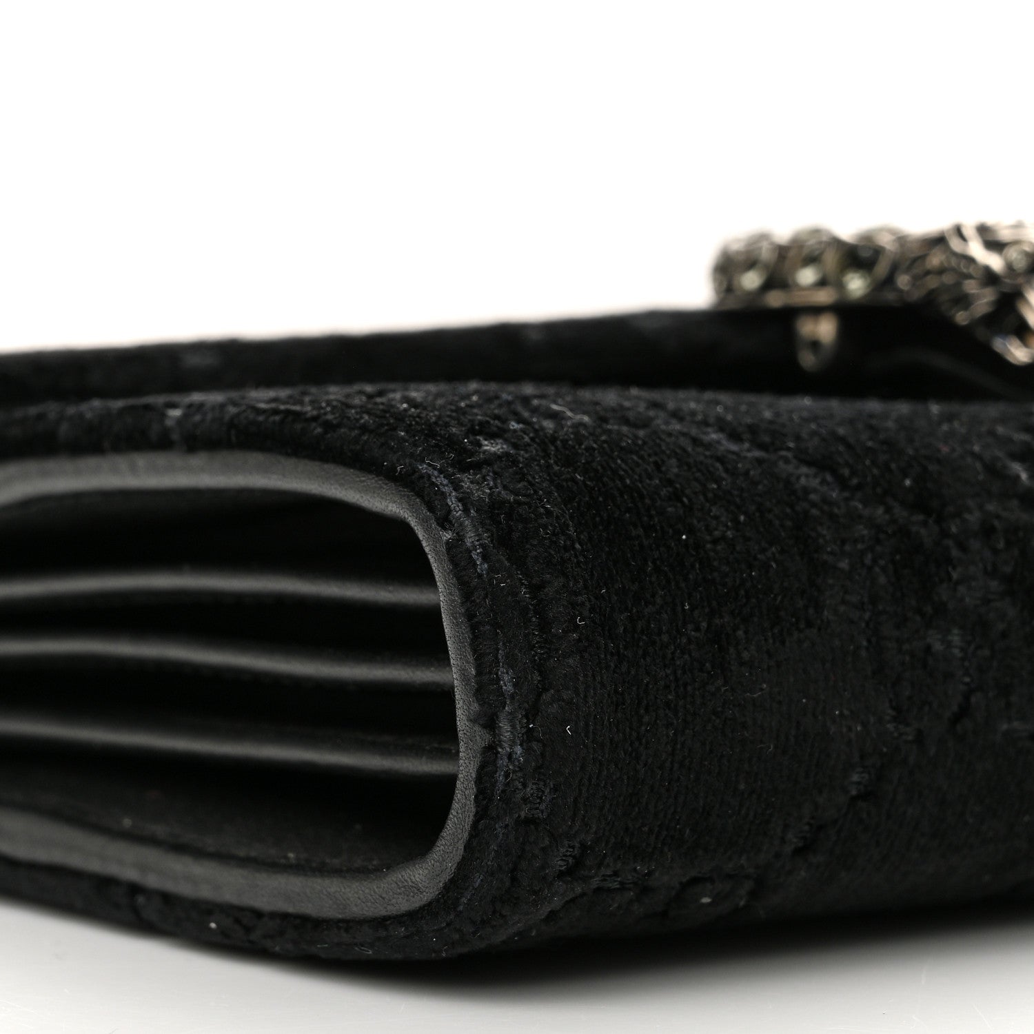 Gucci Velvet GG Monogram Mini Dionysus Chain Wallet Black 9 of 12