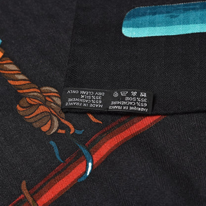 Hermes Cashmere Silk Passementerie Shawl 140 4 of 6