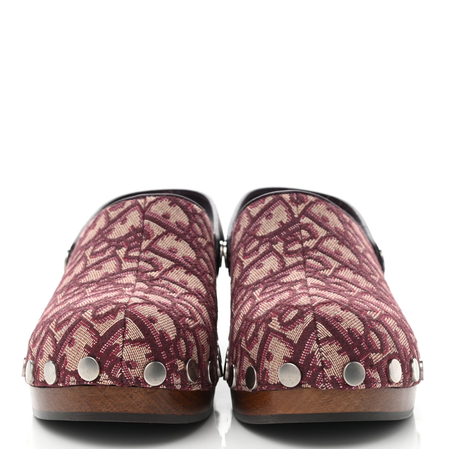 Christian Dior Canvas Oblique Diorquake 20mm Slingback Clogs 37 Deep Amaranth 2 of 9