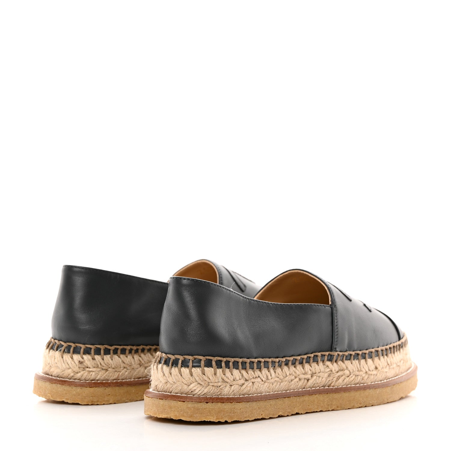 Chanel Lambskin CC Espadrilles 38 Grey Black 4 of 13