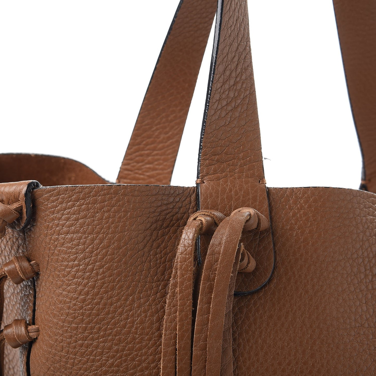 Grained Calfskin C-Rockee Fringe Tote Light Cuir