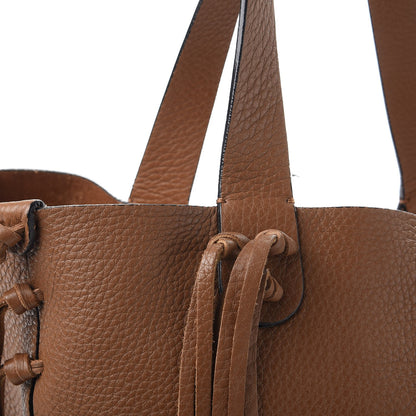 Valentino Garavani Grained Calfskin C-Rockee Fringe Tote Light Cuir 9 of 11