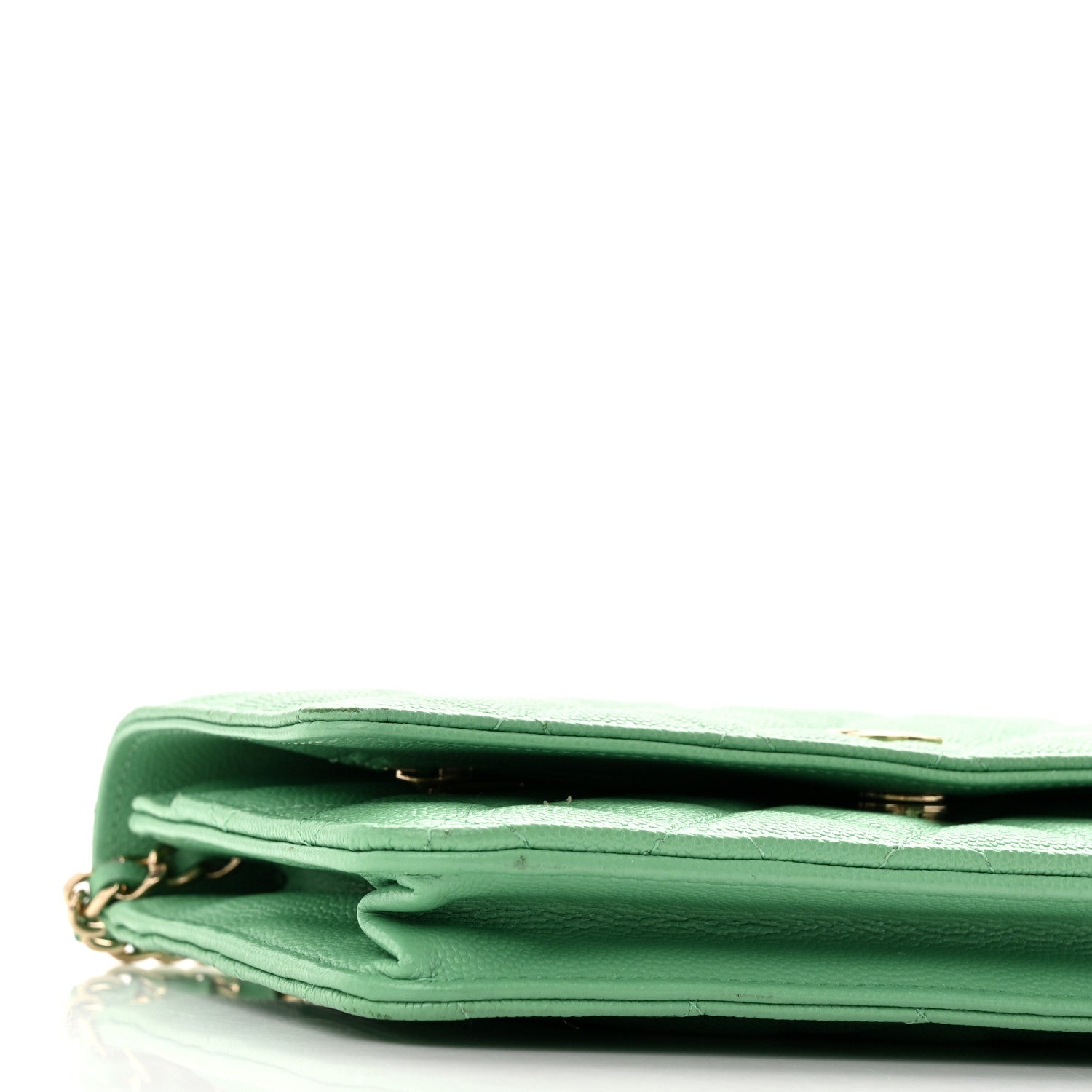 Chanel Caviar Quilted Wallet on Chain WOC Light Green 9 of 11