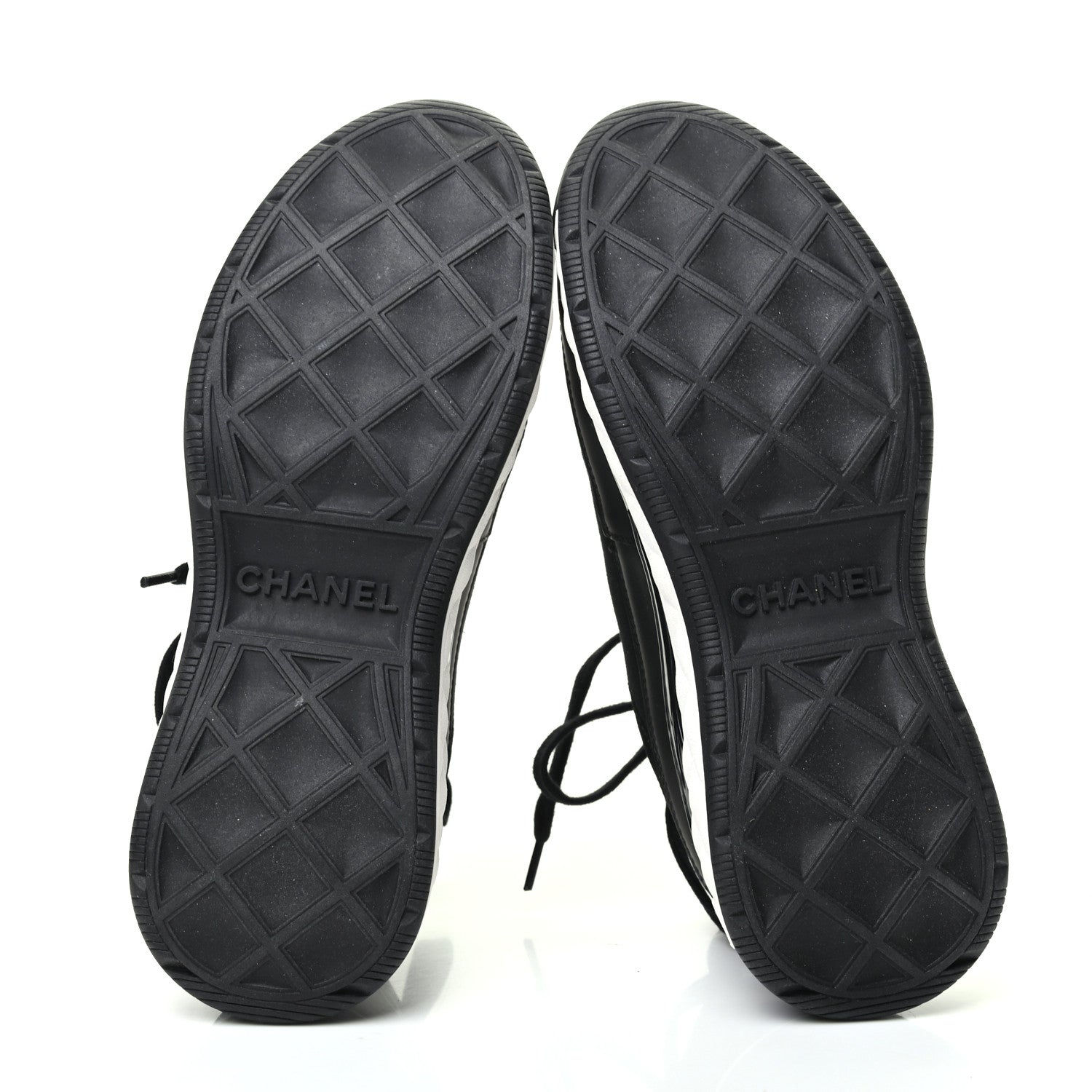 Chanel Velvet Calfskin Mixed Fibers CC Sneakers 36.5 Black 5 of 9
