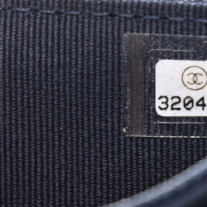 Chanel Caviar Quilted Crystal CC Flap Card Holder Navy Blue 7 of 7