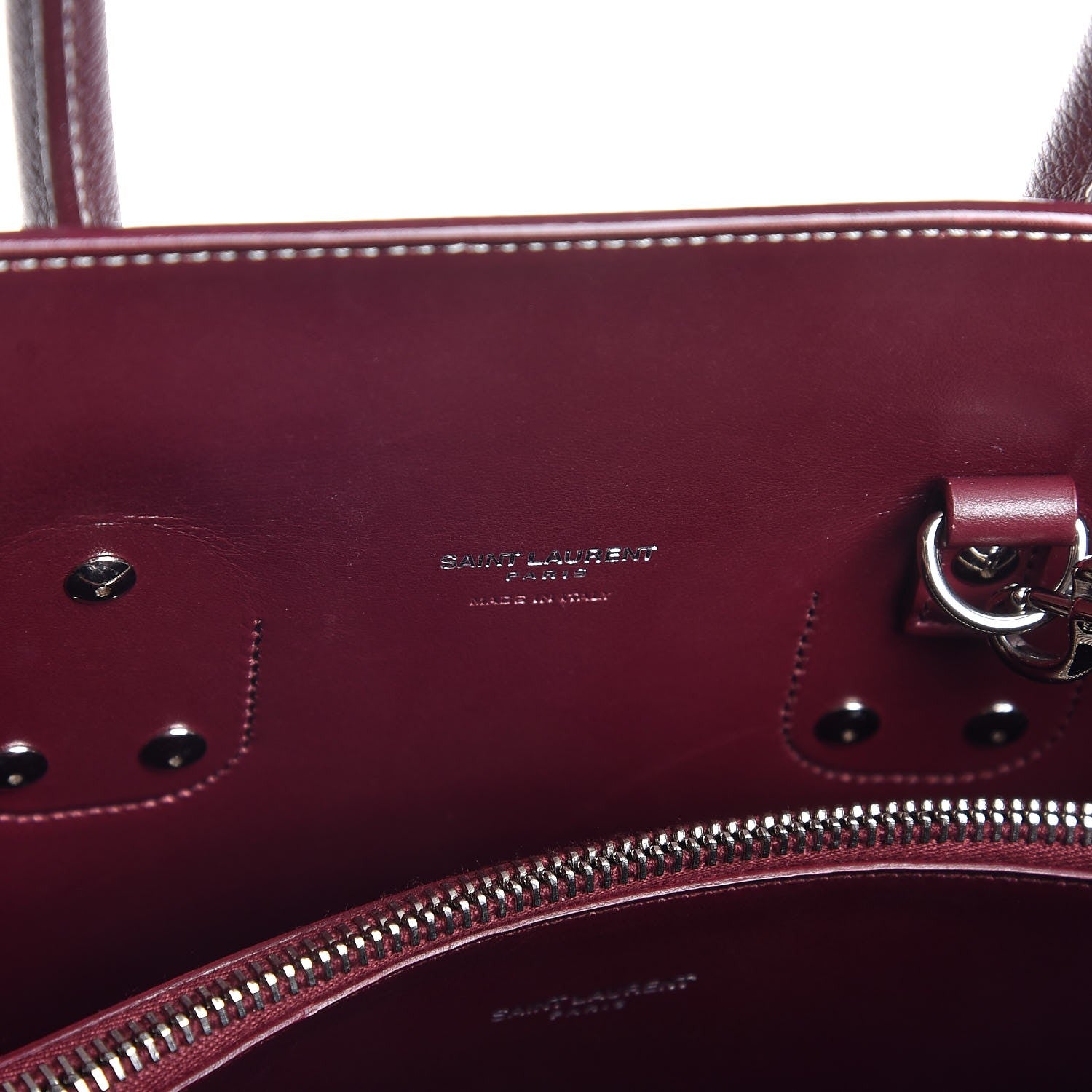 Saint Laurent Grained Calfskin Topstitch Small Classic Sac De Jour Rouge Legion 6 of 10